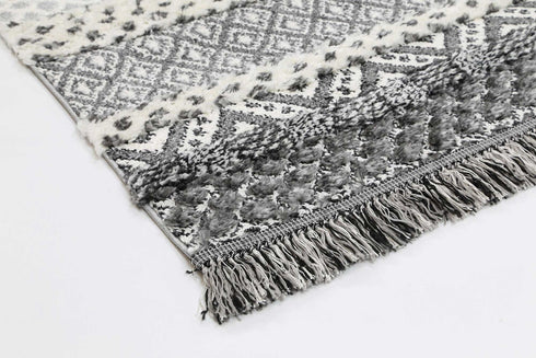 Mono Tribal Edge Cream Anthracite - ADORE RUGS and FLOORING